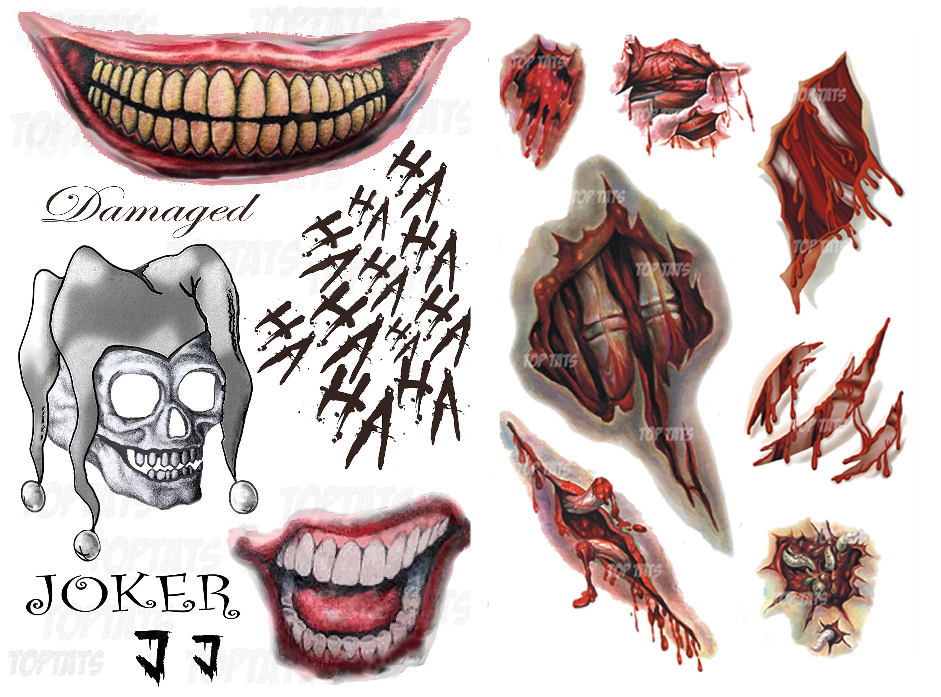 Buy Tattoo on the body color Joker Smile 15x105 cm Online Price  355