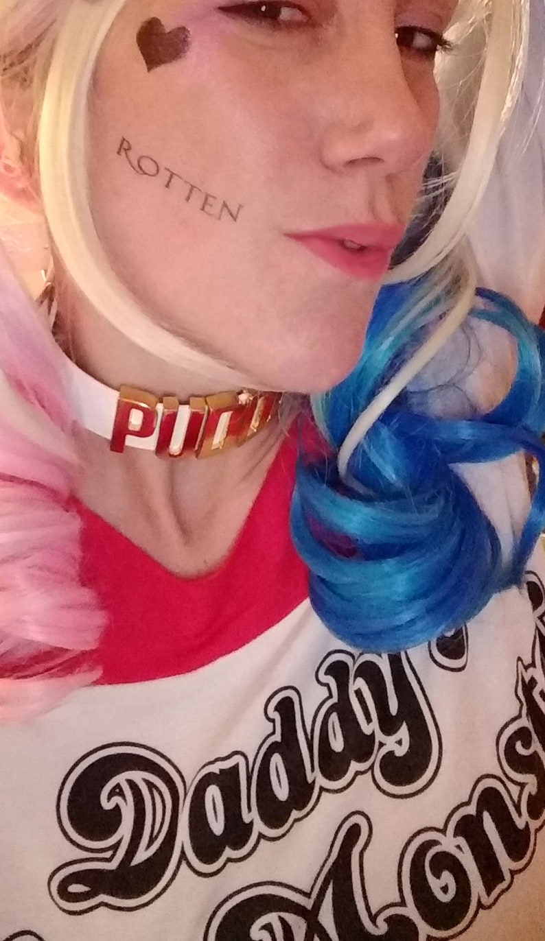 Harley Quinn Costume Tattoos Suicide Squad Fancy Dress Outfit Etsy