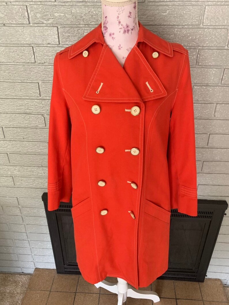 1960a orange misty harbor trench coat | Etsy