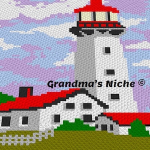 Lighthouse - Crochet Blanket C2C Pattern, “Written instructions”, Tunisian crochet, Graphghan, Cross Stitch, Knitting, latch hook, etc.