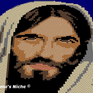 Jesus - Crochet Blanket C2C Pattern, “Written instructions”, Tunisian crochet, Graphghan, Cross Stitch, Knitting, latch hook, etc.