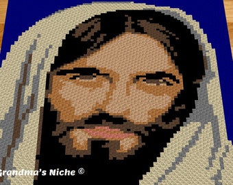 Jesus - Crochet Blanket C2C Pattern, “Written instructions”, Tunisian crochet, Graphghan, Cross Stitch, Knitting, latch hook, etc.