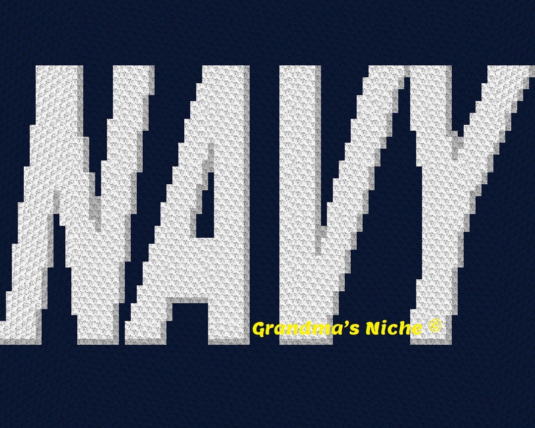 Navy Crochet Blanket C2C Pattern written Instructions Etsy