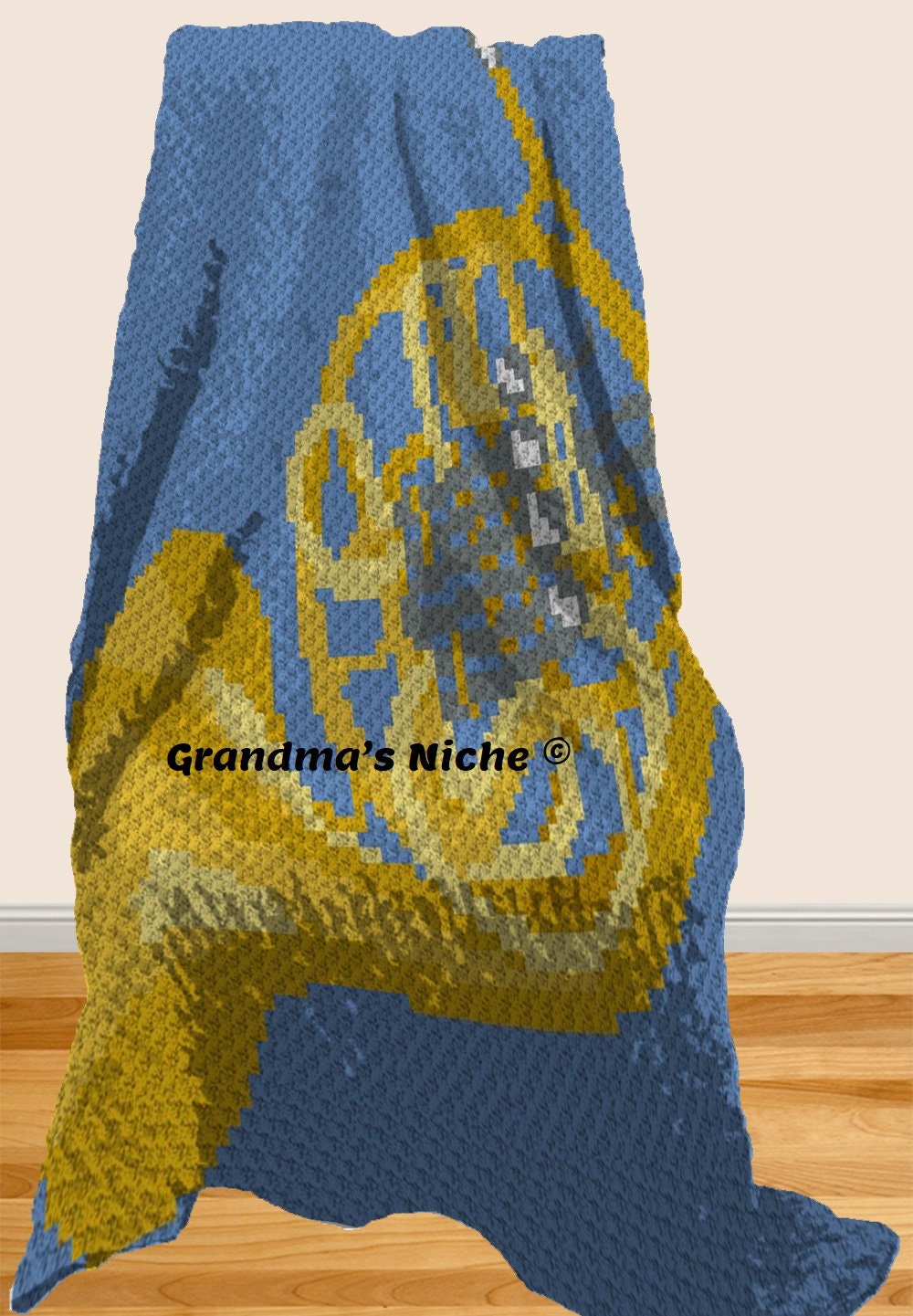 French Horn Crochet Blanket C2C Pattern Written Etsy