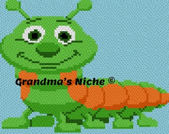 Silly Bug – Crochet C2C Pattern, Written instructions, Cross Stitch pattern, Tunisian crochet, Graphghan, Knitting, latch hook, etc
