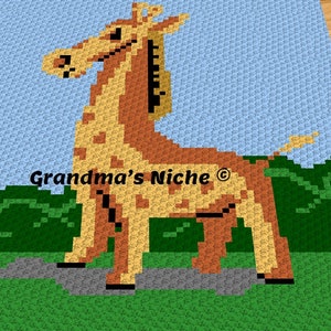 Giraffe - Child - Crochet Blanket C2C Pattern, “Written instructions”, Tunisian crochet, Graphghan, Cross Stitch, Knitting, latch hook, etc.
