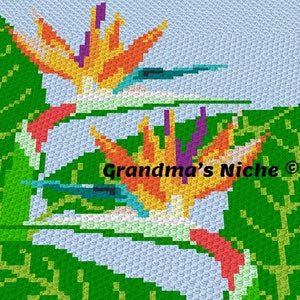 Bird of Paradise - Crochet Blanket C2C Pattern, “Written instructions”, Tunisian crochet, Graphghan, Cross Stitch, Knitting, latch hook etc.