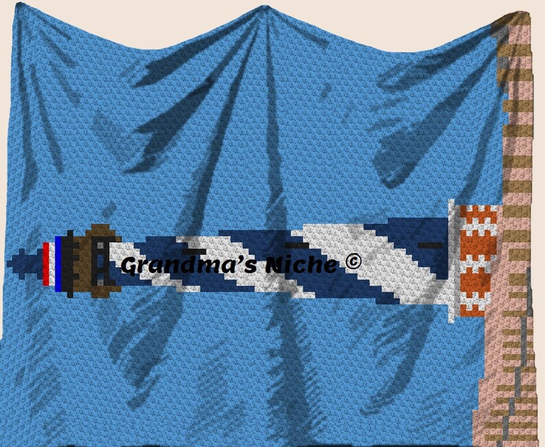 Cape Hatteras Lighthouse Crochet Blanket C2C Pattern, Written instructions, Tunisian, Graphghan, Cross Stitch, Knitting, latch hook etc. image 7