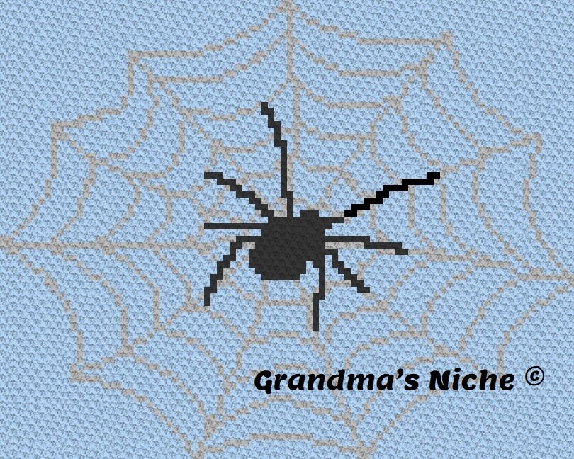 Graphghan Spider Spider - Crochet Blanket C2C Pattern, “written Instructions”, Tunisian ...