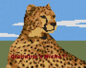 Cheetah – wzór na koc szydełkowy C2C, instrukcja pisemna, szydełkowanie tunezyjskie, Graphghan, haft krzyżykowy, robienie na drutach, szydełko itp.