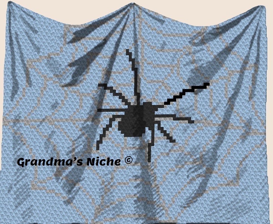 Graphghan Spider Spider - Crochet Blanket C2C Pattern, “written Instructions”, Tunisian ...