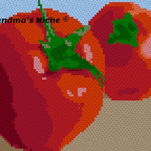 Tomatoes - Crochet Blanket C2C Pattern, “Written instructions”, Tunisian crochet, Graphghan, Cross Stitch, Knitting, latch hook, etc.