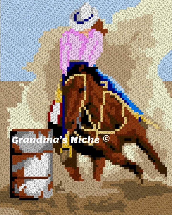 Barrel Racer - Crochet Blanket C2C Pattern, “written Instructions ...