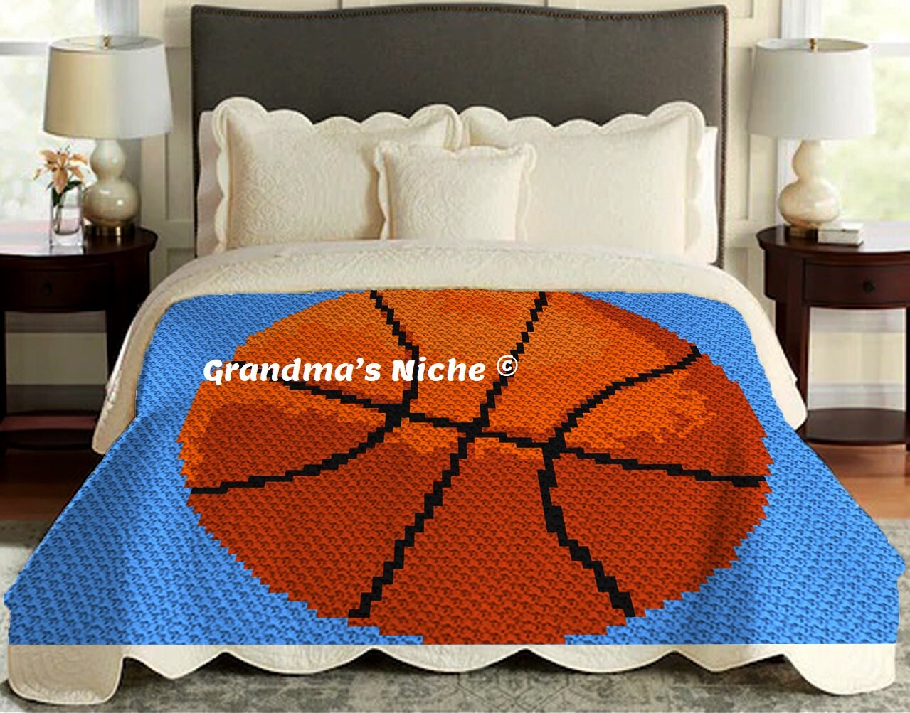 Basketball Crochet Blanket C2C Pattern Written Etsy