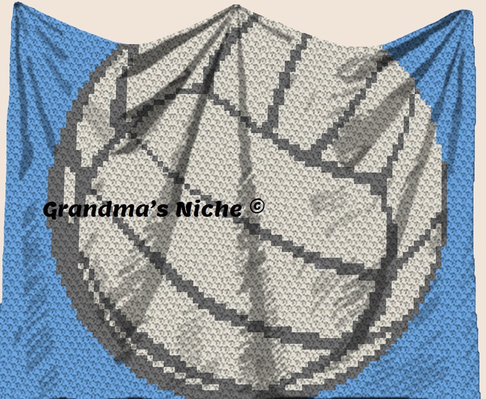 Volleyball Crochet Blanket C2C Pattern written Etsy