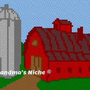Barn - Child Size - Crochet Blanket C2C Pattern, “Written instructions”, Tunisian, Graphghan, Cross Stitch, Knitting, latch hook, etc.