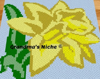 Daffodil - Crochet Blanket C2C Pattern, “Written instructions”, Tunisian crochet, Graphghan, Cross Stitch, Knitting, latch hook, etc.