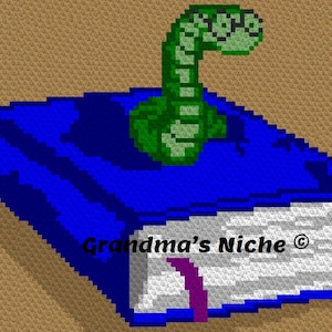 Bookworm - Crochet Blanket C2C Pattern, “Written instructions”, Tunisian crochet, Graphghan, Cross Stitch, Knitting, latch hook, etc.
