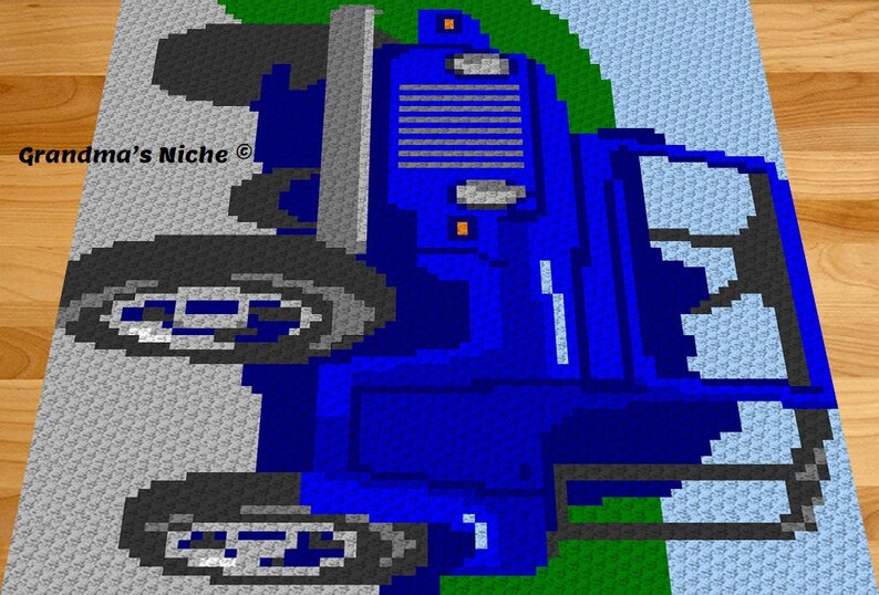 Blue Jeep Jeep Crochet Blanket Pattern Jeep C2C Jeep Etsy