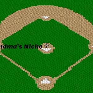 Baseball Diamond - Crochet Blanket C2C Pattern, “Written instructions”, Tunisian crochet, Graphghan, Cross Stitch, Knitting, latch hook etc.