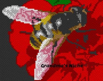 Bee - Crochet Blanket C2C Pattern, “Written instructions”, Tunisian crochet, Graphghan, Cross Stitch, Knitting, latch hook, etc.
