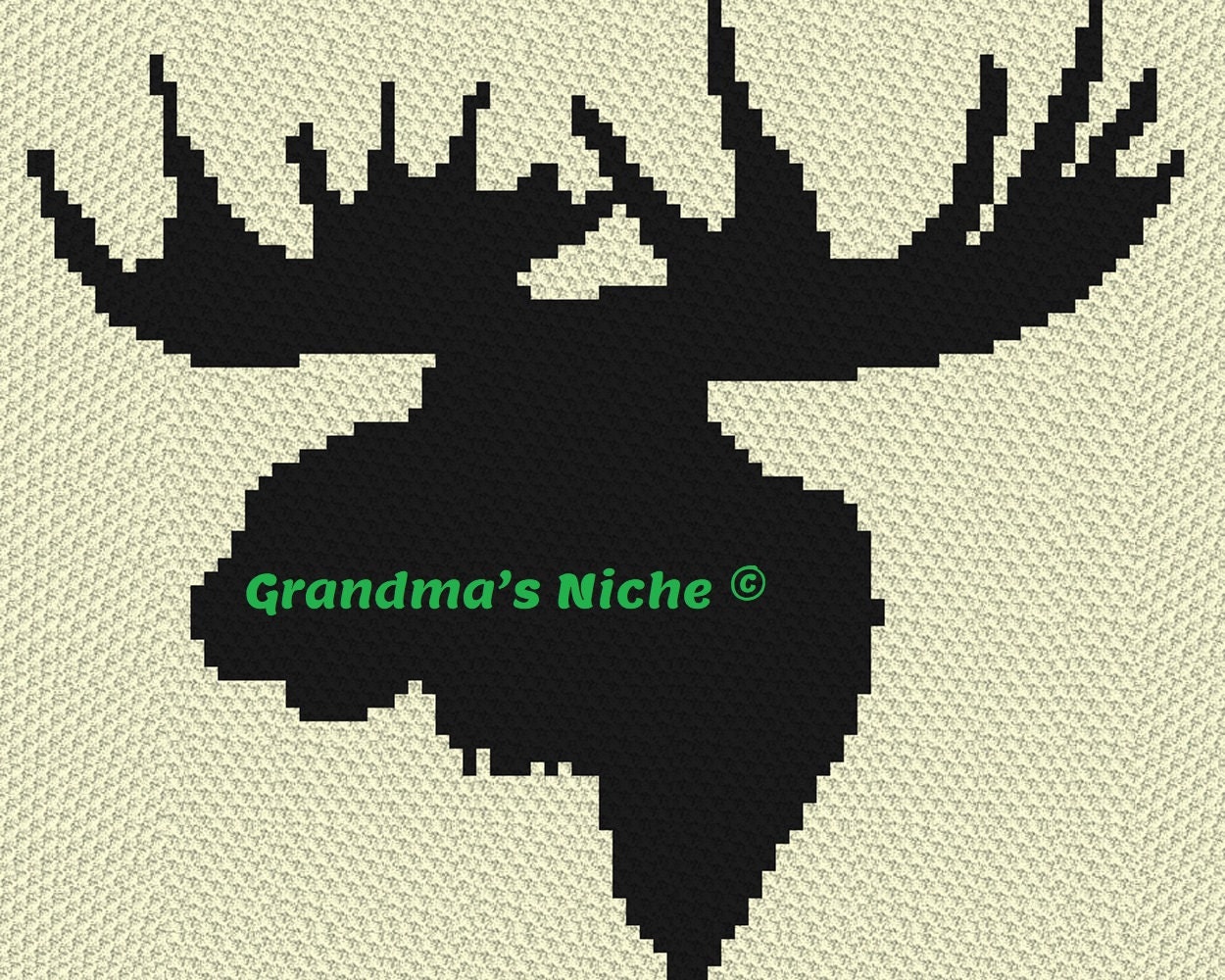 35 Moose Crochet Patterns: Woodland Amigurumi, Loveys, Plushies, and More 23 Moose Silhouette Crochet Blanket C2C