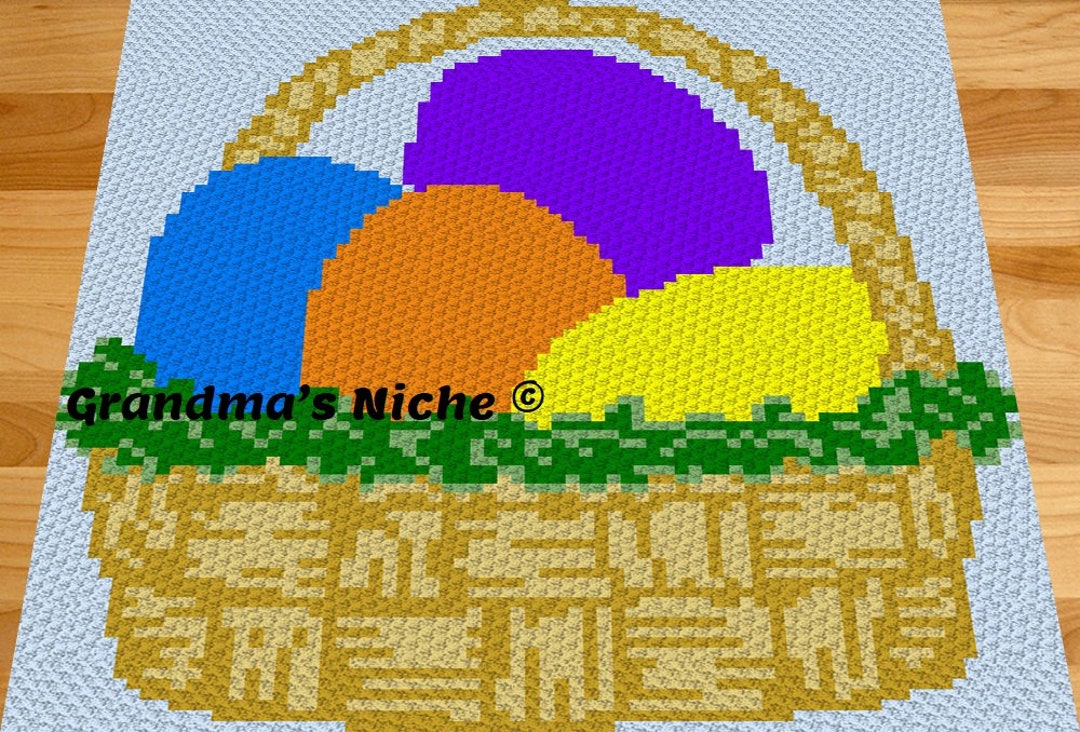 Basket Crochet Blanket C2C Pattern written Instructions Etsy