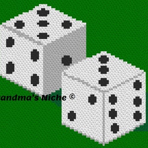 Dice - Crochet Blanket C2C Pattern, “Written instructions”, Tunisian crochet, Graphghan, Cross Stitch, Knitting, latch hook, etc.