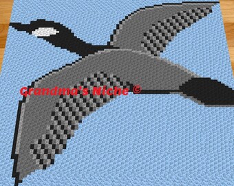 Canadian Goose - Crochet Blanket C2C Pattern, Written instructions, Tunisian crochet, Graphghan, Cross Stitch, Knitting, latch hook, etc.