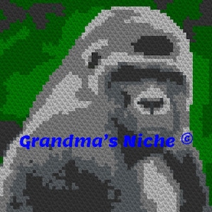 Gorilla - Crochet Blanket C2C Pattern, “Written instructions”, Tunisian crochet, Graphghan, Cross Stitch, Knitting, latch hook, etc.