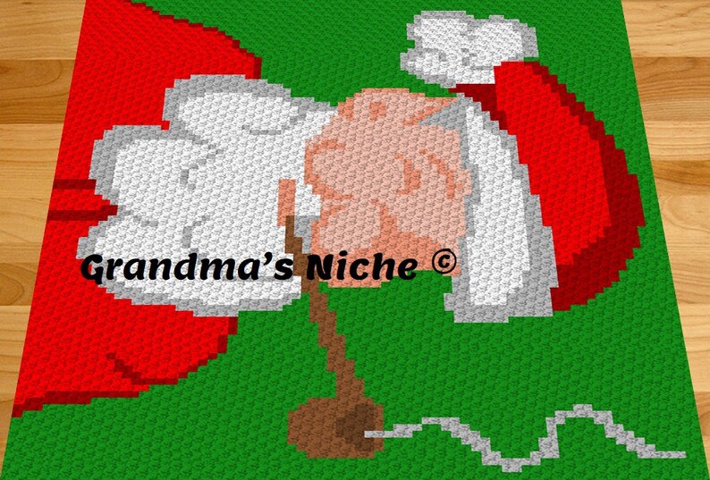 Santa With Pipe - Crochet Blanket Pattern, C2C, Tunisian Crochet ...