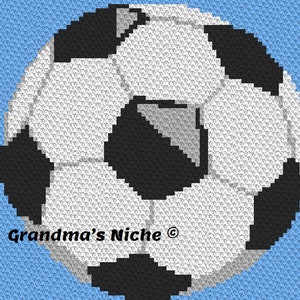 Soccer Ball - Crochet Blanket C2C Pattern, “Written instructions”, Tunisian crochet, Graphghan, Cross Stitch, Knitting, latch hook, etc.