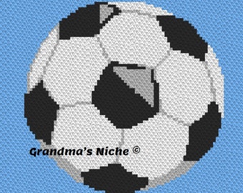 Soccer Ball - Crochet Blanket C2C Pattern, “Written instructions”, Tunisian crochet, Graphghan, Cross Stitch, Knitting, latch hook, etc.