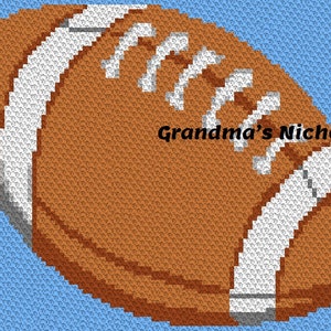 Football - Crochet Blanket C2C Pattern, “Written instructions”, Tunisian crochet, Graphghan, Cross Stitch, Knitting, latch hook, etc.