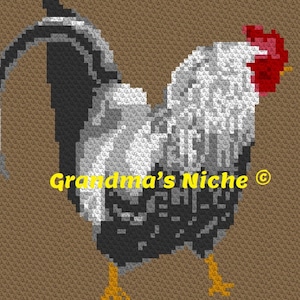 Rooster - Crochet Blanket C2C Pattern, “Written instructions”, Graphghan, Tunisian crochet, Cross Stitch, Knitting, latch hook, etc.