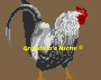 Hahn - Häkeldecke C2C Muster, “Schriftliche Anleitung”, Graphghan, tunesische Häkelarbeit, Kreuzstich, Stricken, Knüpfhaken usw.