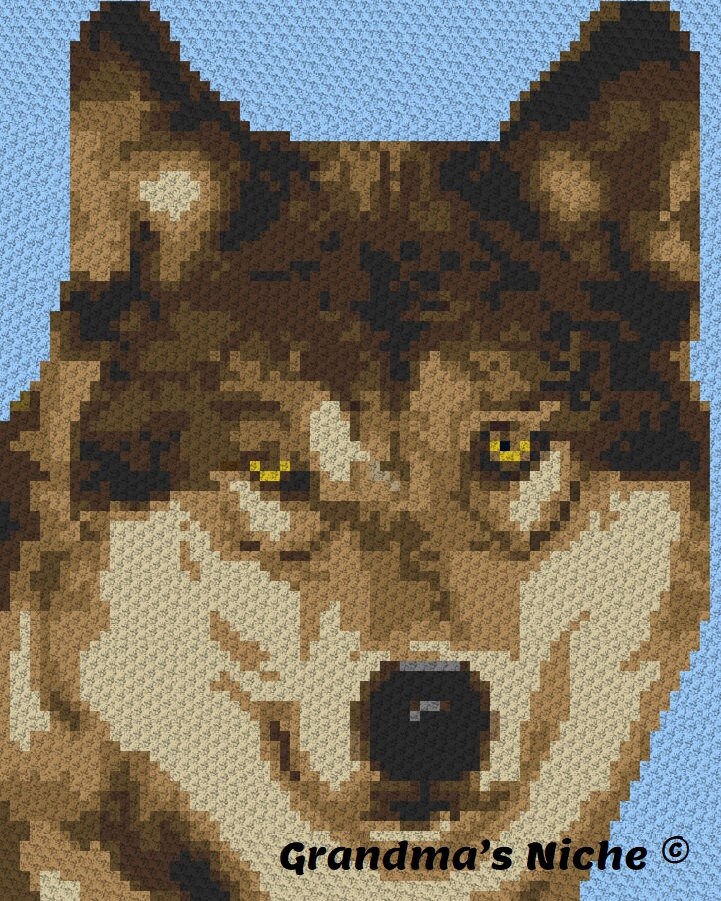 Wolf Crochet Blanket C2C Pattern written Instructions | Etsy