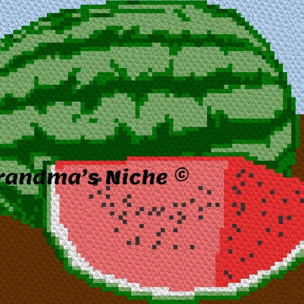 Watermelon - Crochet Blanket C2C Pattern, “Written instructions”, Tunisian crochet, Graphghan, Cross Stitch, Knitting, latch hook, etc.