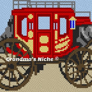 Stagecoach - Crochet Blanket C2C Pattern, “Written instructions”, Tunisian crochet, Graphghan, Cross Stitch, Knitting, latch hook, etc.