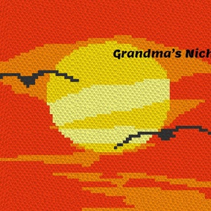 Birds in the Sky - Crochet Blanket C2C Pattern, Written instructions, Tunisian crochet, Graphghan, Cross Stitch, Knitting, latch hook, etc.