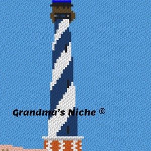 Cape Hatteras Lighthouse Crochet Blanket C2C Pattern, Written instructions, Tunisian, Graphghan, Cross Stitch, Knitting, latch hook etc. image 6