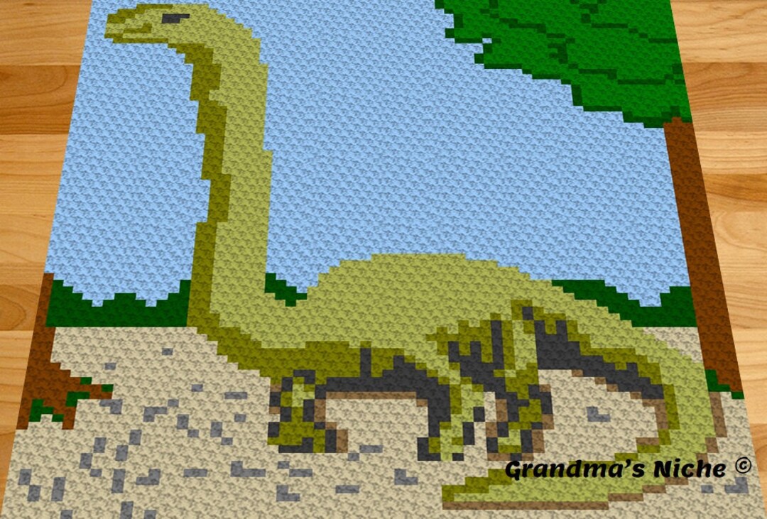 Dinosaur-child Size - Crochet Blanket C2C Pattern, “written ...