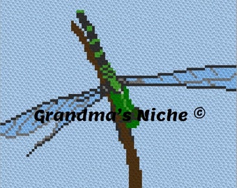 Dragon Fly – Crochet Blanket C2C Pattern, Written instructions, Tunisian crochet, Graphghan, Cross Stitch, Knitting, latch hook, etc.