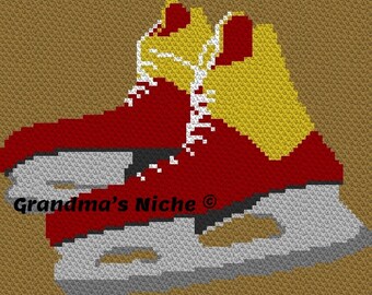 Skates - Crochet Blanket C2C Pattern, “Written instructions”, Tunisian crochet, Graphghan, Cross Stitch, Knitting, latch hook, etc.