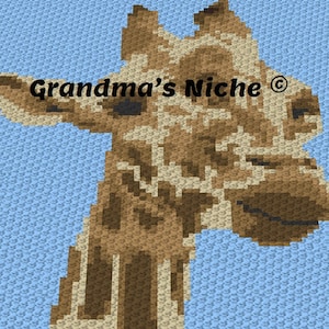Giraffe Profile - Crochet Blanket C2C Pattern, “Written instructions”, Tunisian crochet, Graphghan, Cross Stitch, Knitting, latch hook, etc.