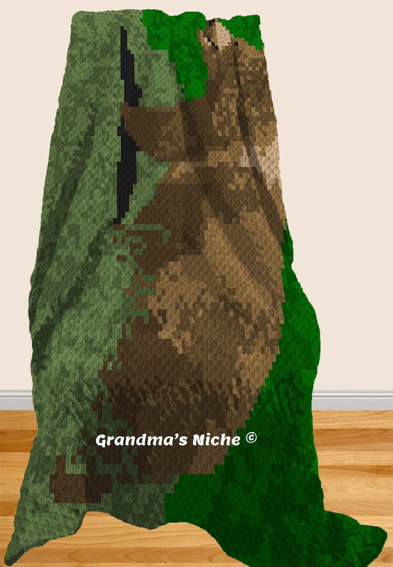 Grizzly Bear Crochet Blanket Pattern Grizzly C2C Tunisian ...