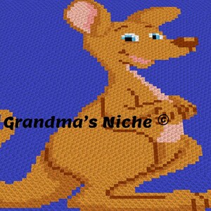 Kangaroo – Crochet C2C Pattern, Written instructions, Cross Stitch pattern, Tunisian crochet, Graphghan, Knitting, latch hook, etc.
