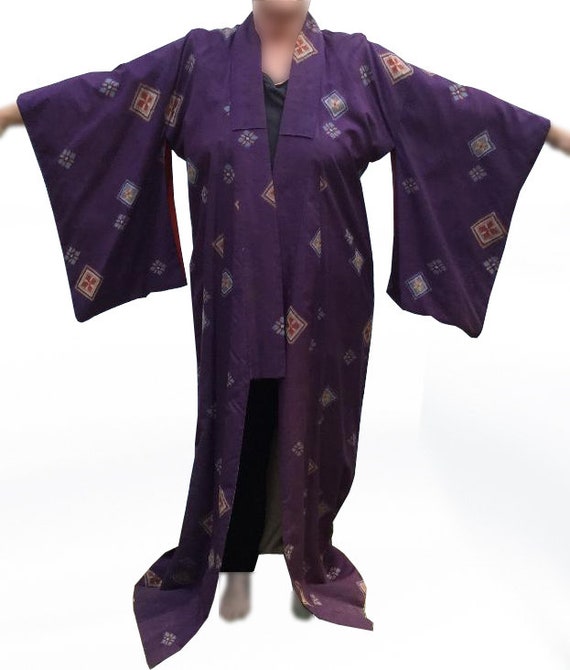 Exquisite Vintage Kimono - Purple Meisen Silk - image 2