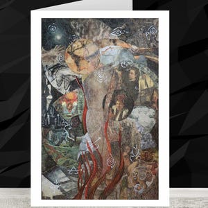 Mixed Media Collage Art Card: Women&#39;s Art Exhibit (Digital Download)