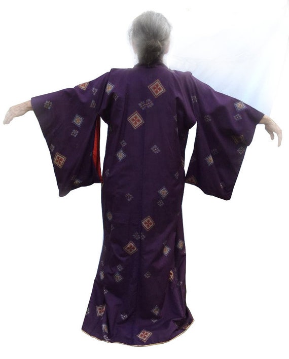 Exquisite Vintage Kimono - Purple Meisen Silk - image 1